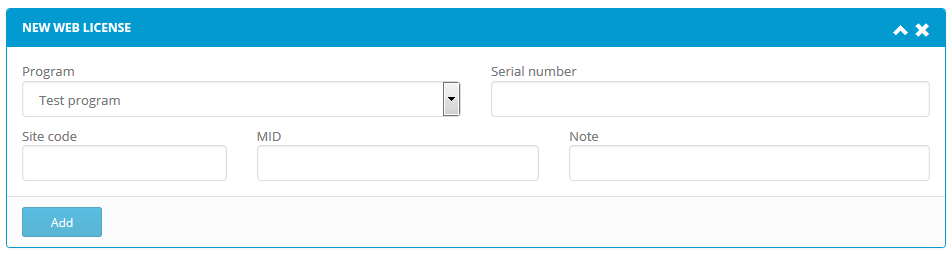 Activation center: New web license