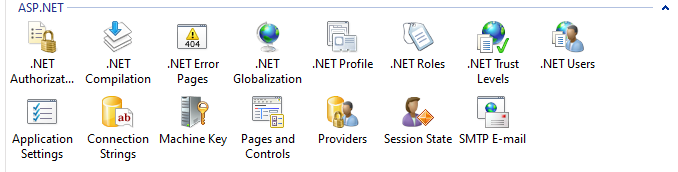 acen iis asp net settings