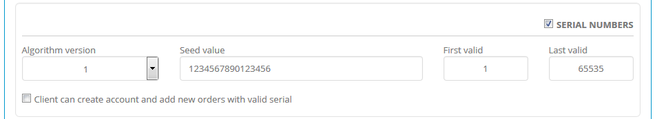 Program serial number settings