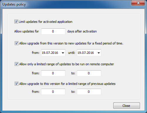 ac generator updates policy settings