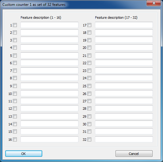 custom counters as features