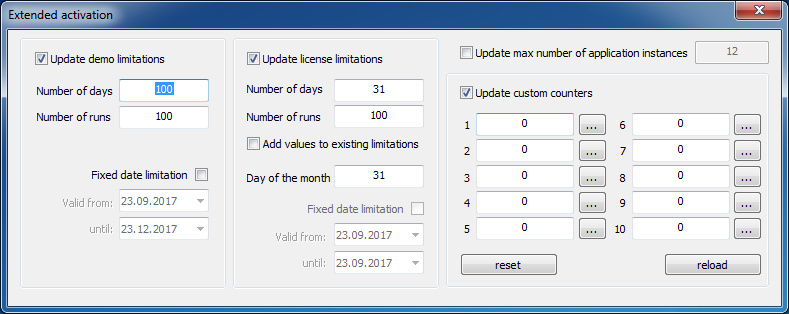 extended activation panel