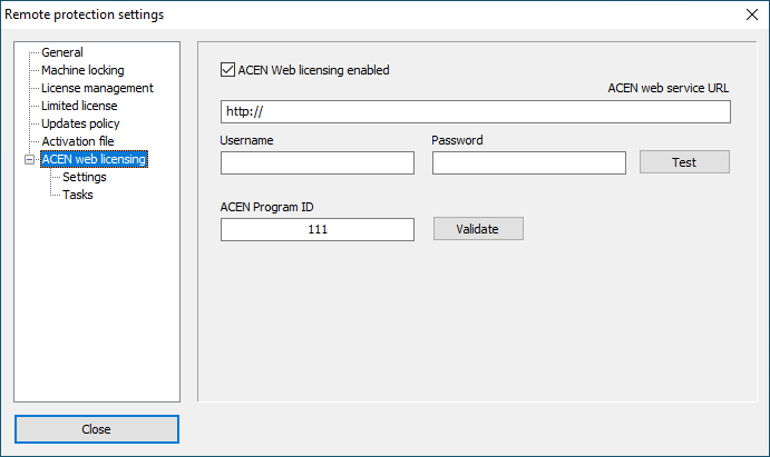 ACEN web licensing