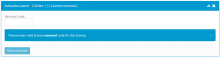 Activation center: Client interface: License removal