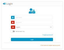 Activation center: Login page